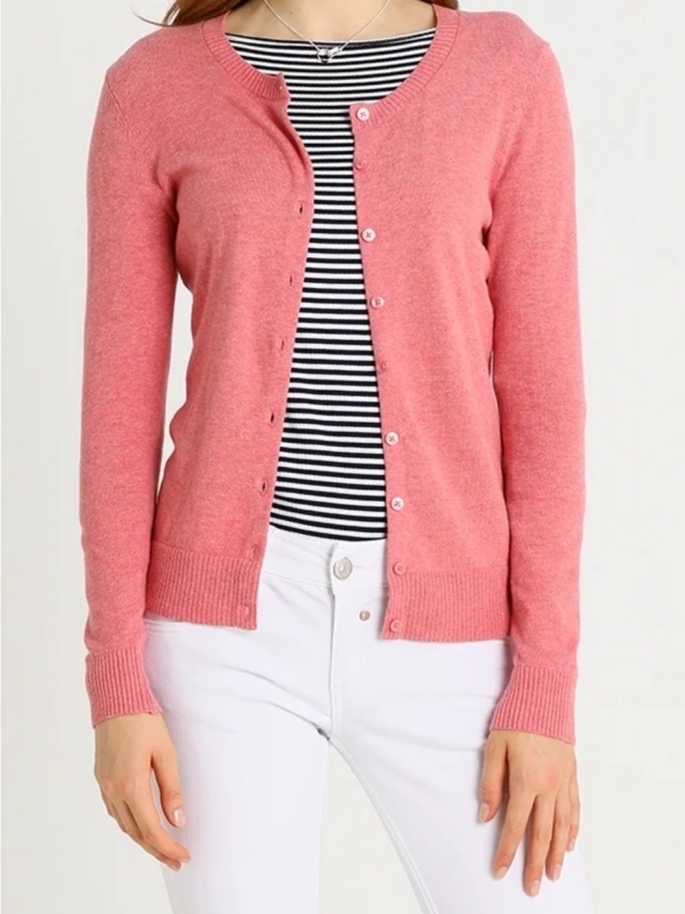 Gap Slim Fit Cardigan Sweater NWT Passion Rose Pink Button Front Medium